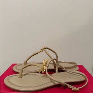Kate Spade Tan and Gold Sandals with Minimalist Design